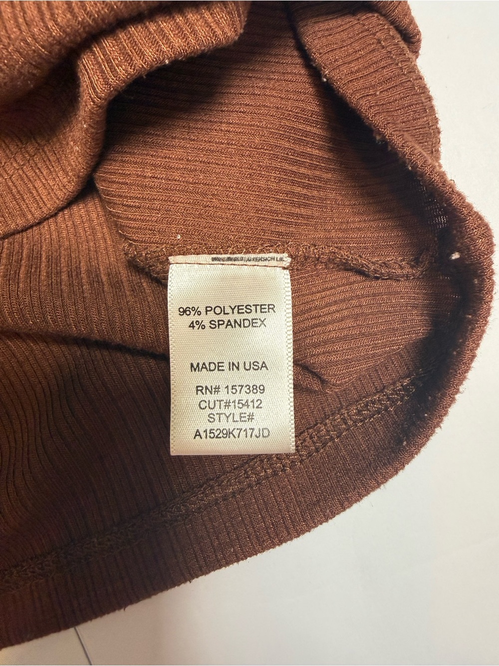 Altar'd State Brown Ribbed Mock Neck Knit Cropped Long Sleeve Top Women’s M - Picture 4 of 7